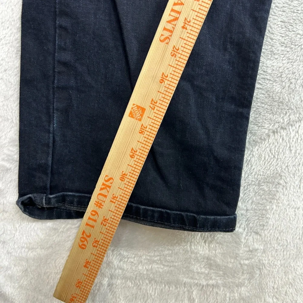 Levi's 514 Straight Fit Jeans Men Dark Blue Wash Denim Pockets Stretch - 37X31.5